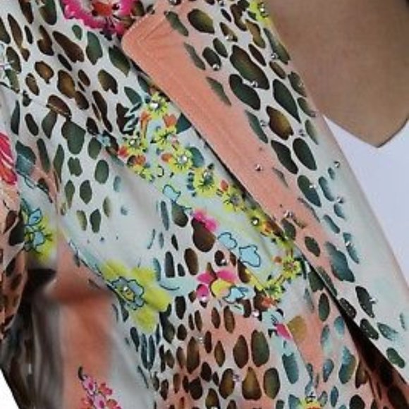 Jacket Leopard Print w/ Rhinestones size L - Picture 2 of 10